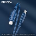 Cablu de date si incarcare KAKUSIGA KSC-716, Type-C to Type-C, 60W, 2 metri, incarcare rapida, albastru