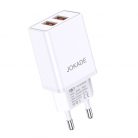 Incarcator casa JOKADE JB023, 2 porturi USB, 3A max, alb