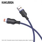 Cablu de date si incarcare USB to Lightning (iPhone) Kakusiga KSC-807, 2.4A, 1 metru, negru/albastru