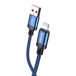   Cablu de date si incarcare USB to Lightning (iPhone) Kakusiga KSC-970, 3A, 1 metru, albastru