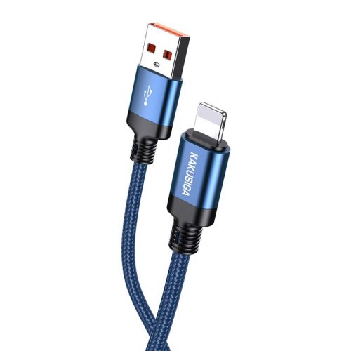 Cablu de date si incarcare USB to Lightning (iPhone) Kakusiga KSC-970, 3A, 1 metru, albastru