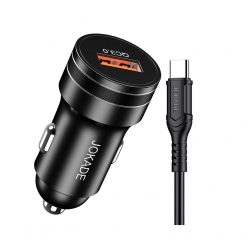   Incarcator auto JOKADE JB040, port USB QC 3.0, 18W/3A, cablu Type-C inclus, negru