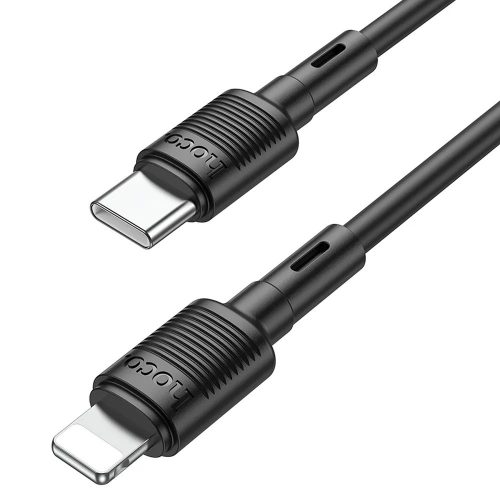 Cablu de date si incarcare Hoco X83, Type-C (USB-C) to Lightning, PD20W/3A, 1 metru, negru