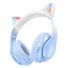 Casti Wireless Hoco W42, Over Ear, BT 5.3, 180h StandBy, 400 mAh, Kids, Crystal Blue