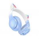 Casti Wireless Hoco W42, Over Ear, BT 5.3, 180h StandBy, 400 mAh, Kids, Crystal Blue