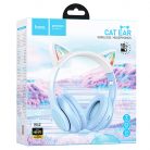 Casti Wireless Hoco W42, Over Ear, BT 5.3, 180h StandBy, 400 mAh, Kids, Crystal Blue