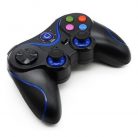 Controller bluetooth V8, compatibil iOS, Android, PC, stand telefon, negru/albastru