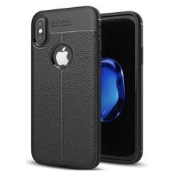   Husa IPAKY Apple iPhone XR, model Litchi, silicon moale, neagra