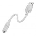  Cablu adaptor USB to jack 3.5 mm Hoco LS37, 15 cm, alb