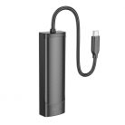 Hub USB Hoco HB41, Multiport, USB-C la 3 x USB-A 3.0, USB-A 2.0, 480Mps, 20 cm, negru