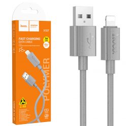   Cablu de date si incarcare Hoco X107, USB to Lightning (iPhone), 2.4A, 1 metru, gri