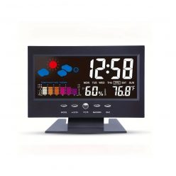   Statie meteo de interior IDK 8082T, ceas, alarma, umiditate, temperatura, afisare ora, data, LCD color, negru