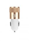 Incarcator auto Mocolo cu port USB, cablu Lightning inclus, 1A, alb/rose gold