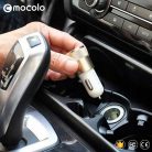 Incarcator auto Mocolo cu port USB, cablu Lightning inclus, 1A, alb/rose gold