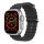 Ceas smartwatch Series 8 Ultra, Bluetooth 5.0, incarcare wireless, monitorizare puls, aplicatii sport, argintiu cu curea neagra