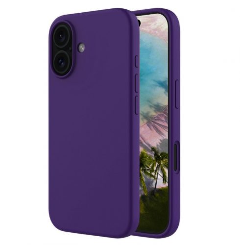 Husa Apple iPhone 16, Luxury Silicone, catifea in interior, indigo