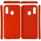 Husa Liquid Silicone Case pentru Samsung Galaxy A41, interior microfibra, rosie