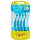 Set 4 aparate de ras Gillette Venus Oceana, 3 lame, banda lubrifianta cu aloe, alb/albastru