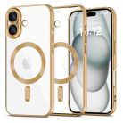 Husa Apple iPhone 16 Plus, Magsafe Electroplating TPU, protectie camera, margini aurii