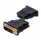 Adaptor DVI (24+1) tata la HDMI mama ANDOWL Q-C30, bidirectional, negru/auriu