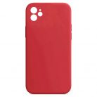 Husa Apple iPhone 12 Luxury Silicone, catifea in interior, protectie camere, rosu