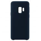 Husa protectie Samsung Galaxy S9, Silicone Cover, interior catifea, albastru inchis