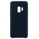 Husa protectie Samsung Galaxy S9, Silicone Cover, interior catifea, albastru inchis