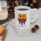 Cana ceramica personalizata, design FCB, 330 ml, alba