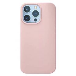   Husa Apple iPhone 13 Pro Max, Luxury Silicone, catifea in interior, roz pal