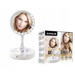 Oglinda de machiaj cu LED AORLIS AO-77900, rotunda, pliabila