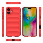 Husa Apple iPhone 16 Plus, Wave Silicone, protectie camera, catifea in interior, pure red