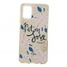 Husa Flowers Glitter pentru Apple iPhone 11 Pro, cu mesaj, aurie