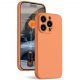 Husa Apple iPhone 14 Pro Max, Luxury Silicone, catifea in interior, protectie camere, portocalie