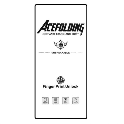 Folie de sticla Samsung Galaxy S24 Ultra, ACE Folding Full Glue, deblocare amprenta, margini negre