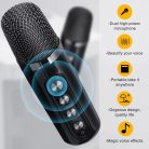 Set boxa si  doua microfoane Karaoke HL-233, bluetooth, lumina RGB, functie efecte voce, 10W, negre