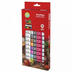 Set 12 acuarele tempera, vopsea guase, Nova Color, 12 ml/tub