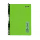 Caiet cu spirala A5, 80 file, My Note Flex Neon, dictando, coperta PP verde