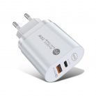 Incarcator casa 20W, 1 x Type-C PD 5V/3A - 9V 2.2A + 1 x USB QC 3.0, 20W, alb