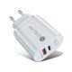 Incarcator casa 20W, 1 x Type-C PD 5V/3A - 9V 2.2A + 1 x USB QC 3.0, 20W, alb