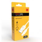 Cablu de date si incarcare MicroUSB KODAK, 1 metru, 2A/10W/5V, alb