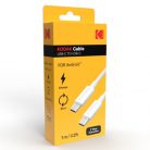 Cablu de date si incarcare KODAK, Type-C to Type-C, 1 metru, 2A/10W/5V, alb