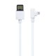 Cablu de date si incarcare Lightning (iPhone) OnePlus, conector la 90 grade, 2A, 1 metru, alb