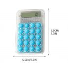 Mini calculator de birou Karuida KK-506,  8 caractere, carcasa transparenta, butoane albastre