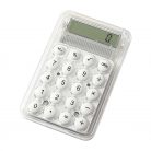 Mini calculator de birou Karuida KK-506,  8 caractere, carcasa transparenta, butoane albe