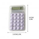 Mini calculator de birou Karuida KK-506,  8 caractere, carcasa transparenta, butoane mov