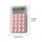 Mini calculator de birou Karuida KK-506,  8 caractere, carcasa transparenta, butoane roz