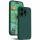 Husa Apple iPhone 14 Pro Max, Luxury Silicone, catifea in interior, protectie camere, verde inchis