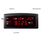 Ceas digital LED 909-A, alarma, afisare calendar si temperatura, negru