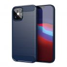 Husa de protectie Carbon Stripe pentru Apple iPhone 12 Pro Max, silicon moale, bleumarin