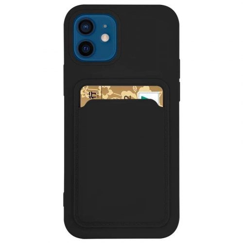 Husa protectie Card Case pentru Apple iPhone 11 Pro, buzunar pentru carduri/cartele, neagra